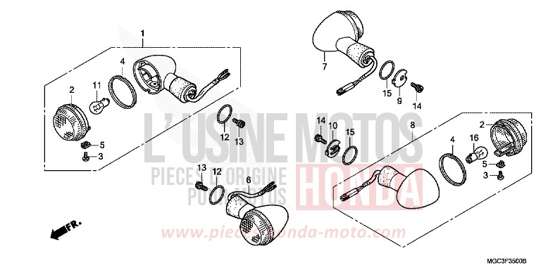WINKER for CB1100 ABS CANDY GLORY RED-U (R101) from 2013